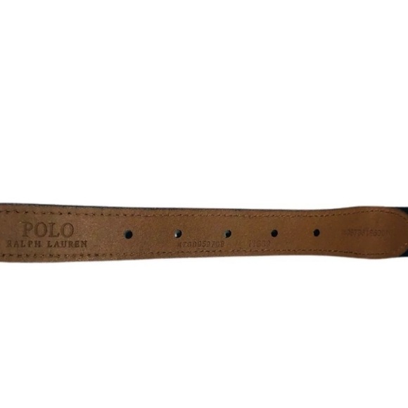 Polo Ralph Lauren Striped Logo Crest Belt 40 - Picture 9 of 10